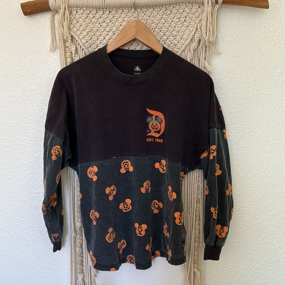 Disney spirit jersey XS oversized Long Sleeve Shirt - Black and Orange - Picture 4 of 4